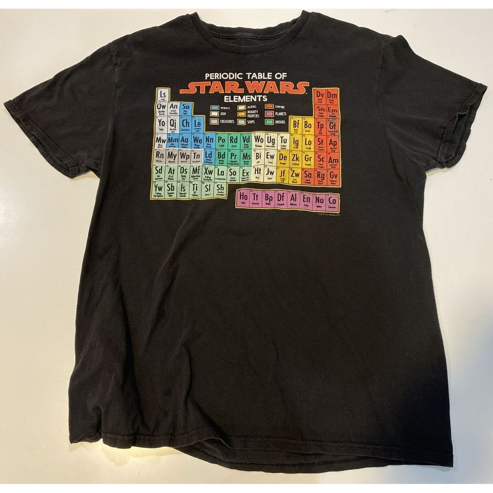 Star Wars T-Shirt Mens Large Black Good Periodic Table Elements Fifth Sun Tee
